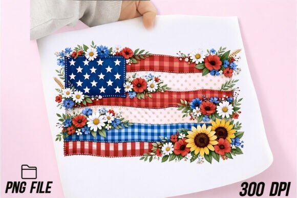 American Flag Floral PNG: A Designer's Go-To Patriotic Asset