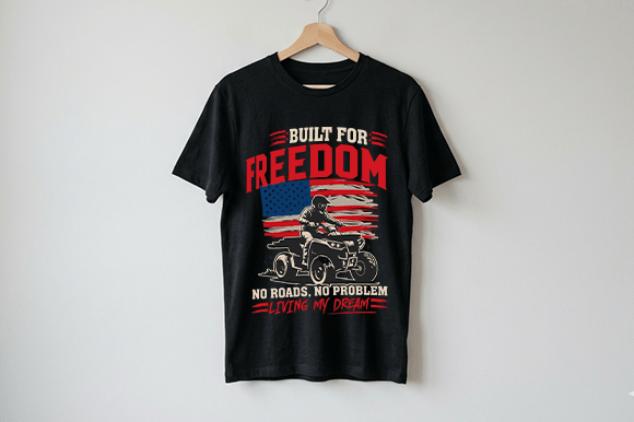 Built For Freedom ATV SVG: USA Flag Quad Design