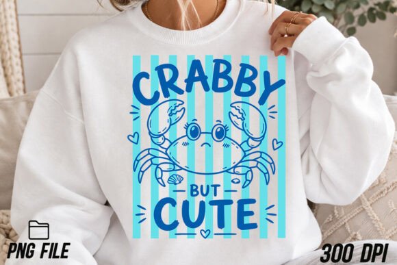 Embrace Coastal Charm: The Summer Crabby Hand Drawn Line PNG
