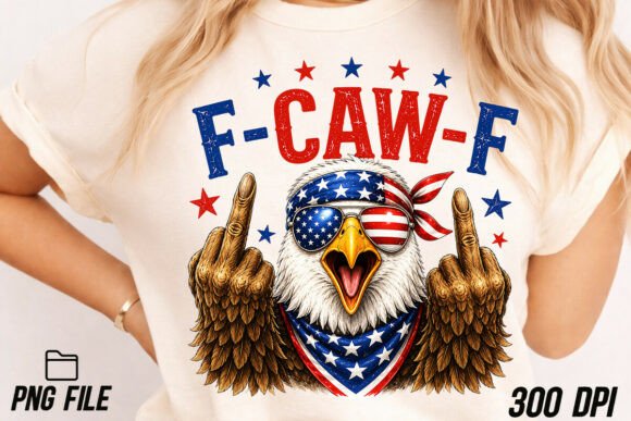 F-Caw-F Funny Patriotic Eagle USA Png: Unleash Creative Fireworks