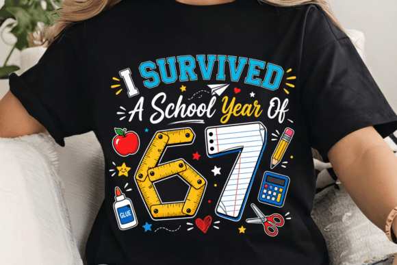 I Survived a School Year of 67 PNG: Classroom Humor in Design