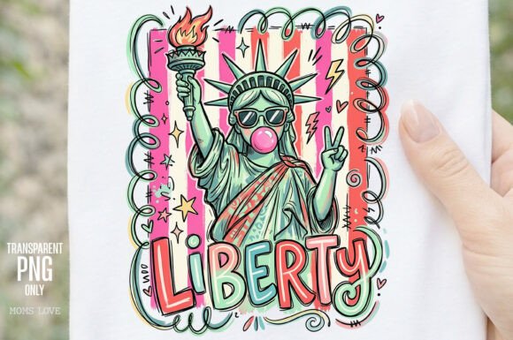 Liberty America 4th of July Usa PNG: Bold, Trendy Patriotic Design
