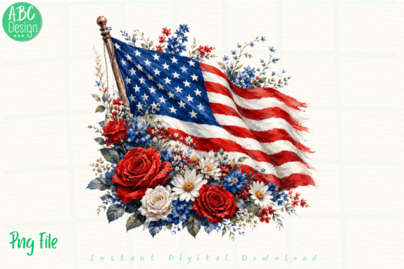 Patriotic American Flag 4th of July PNG: Vintage Charm
