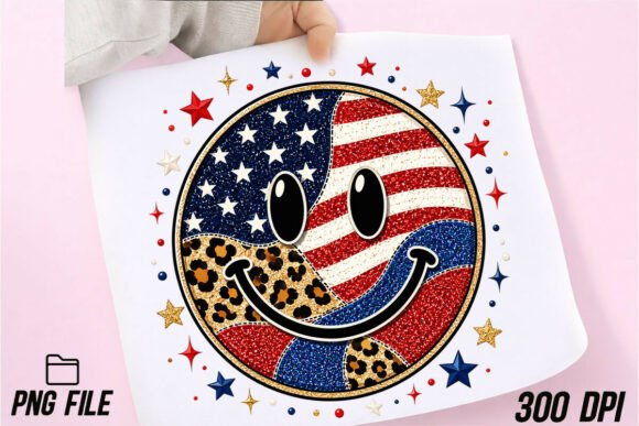 Patriotic Retro Smiley Face PNG: Your Go-To Design Asset