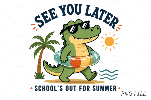 See You Later, Summer Alligator PNG: A Playful Design Asset