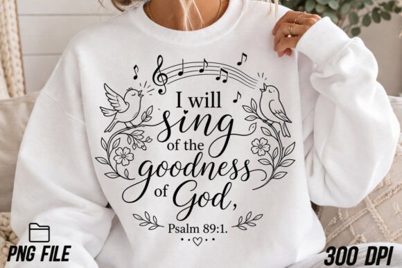 Singing Birds Psalm 89:1 PNG for Faith-Based Design
