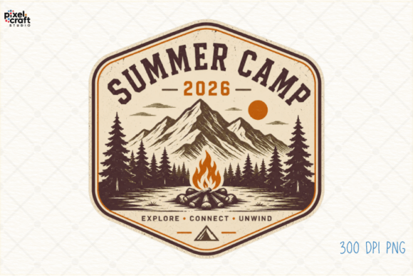 Summer Camp 2026 Vintage Campfire PNG: Capture Timeless Adventure