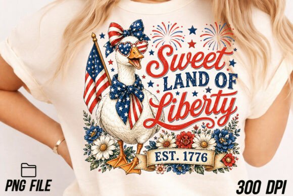 Sweet Land of Liberty 4th of July PNG: A Fresh Take on Patriotic Design