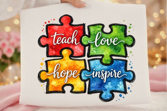 Teach Love Autism Awareness Sublimation